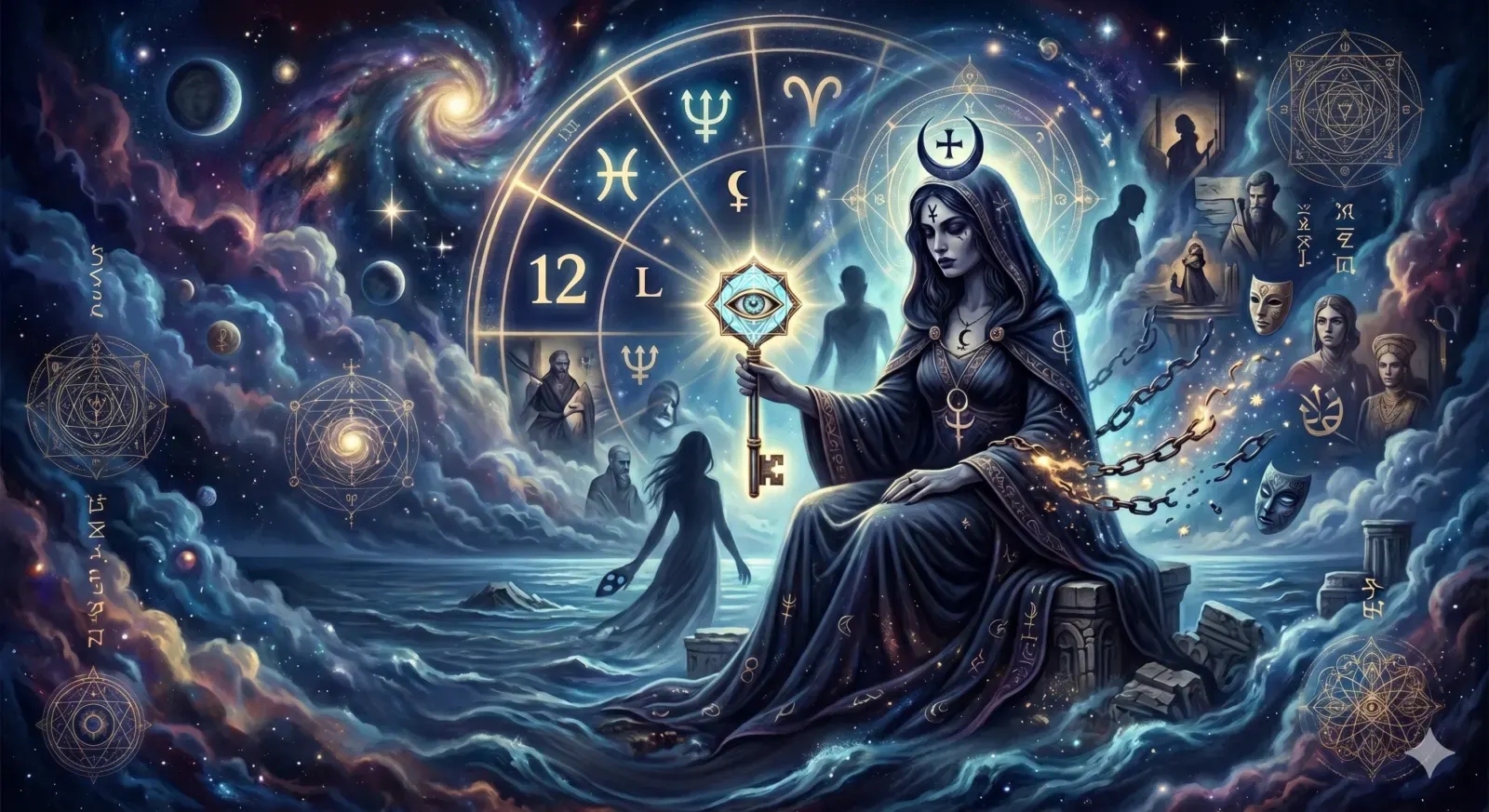 Lilith (Luna Negra) en la Casa 12: Decodificando los aspectos sombríos del subconsciente y las retribuciones kármicas